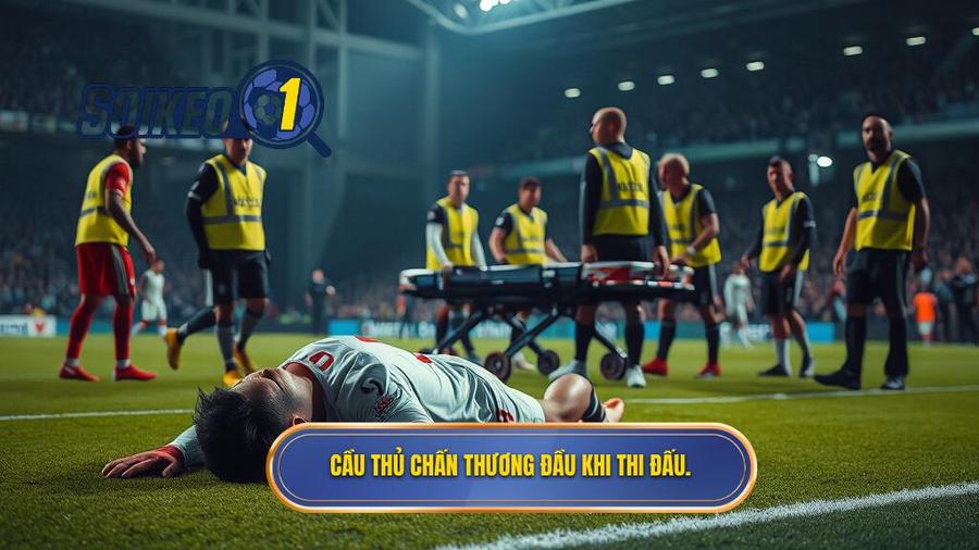 1. Cầu thủ chấn thương đầu khi thi đấu.